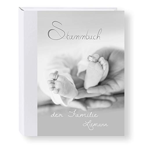 Stammbuch der Familie personalisiert 'Happy' grau A5 Familienbuch Familienstammbuch Stammbaum Stammbücher Hochzeit von Stammbuchshop