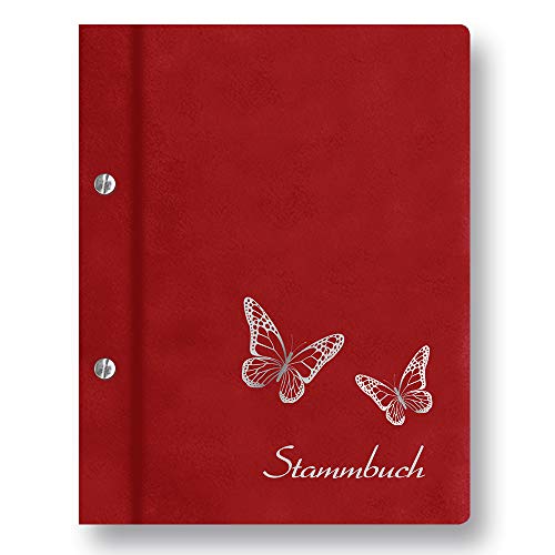 Stammbuchshop stb_Butterfly_rot_a4 Familienstammbuch, 31 x 24 x 1,7 cm von Stammbuchshop