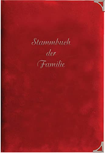 Stammbuch Adria - rot, Velours, Silberprägung, Stammbuchformat, Familienstammbuch. In buchbinderischer Handarbeit in Deutschland gefertigt. von Stammbuchverlag