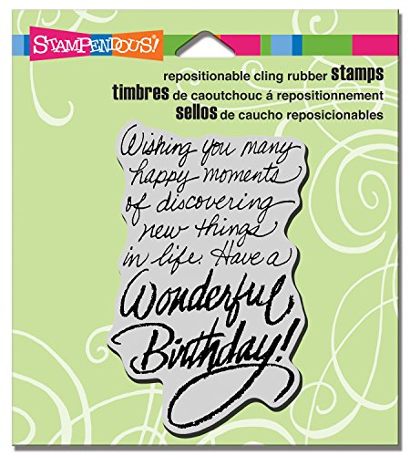 Stampendous Stempel 3,5 x 4-inchbirthday Wish, Acryl, Mehrfarbig von Stampendous