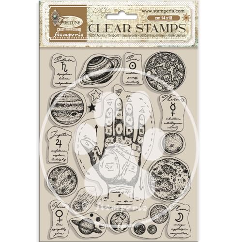 Stamperia - Acrylic Stamp for Scrapbooking, Albums, Card Making, Bullet Journalling and More, Transparent, Long Lasting, Easy to Clean, Perfect for Hobbies, Crafts, and Gifting (Fortune - Elements) von Stamperia