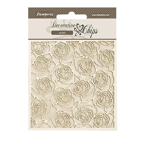 STAMPERIA INTERNATIONAL, KFT Decorative chips cm 14x14 - Romance Forever pattern von Stamperia