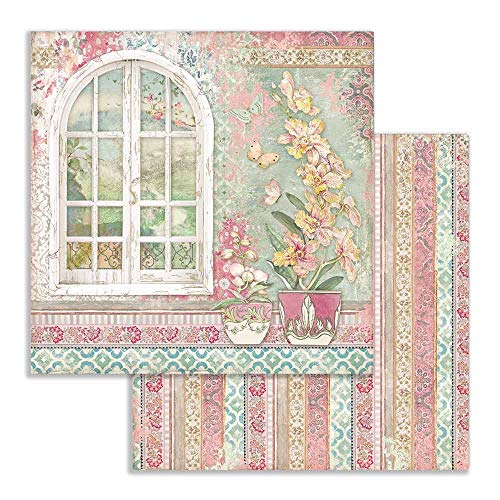 STAMPERIA INTERNATIONAL, KFT SBB751 Scrapbooking Papier zweiseitig Fenster, 31.5cmX30.5cm von Stamperia