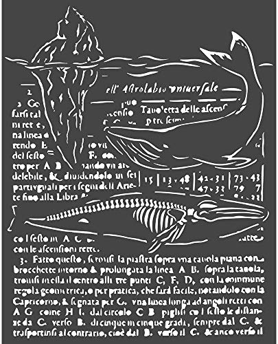 STAMPERIA KSTD056 STENCIL 20X25CM Dicke Schablonecm. 20X25 Whale, Mehrfarbig von Stamperia