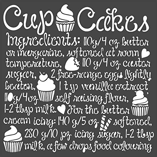 STAMPERIA KSTDQ60 18X18CM Thick Stencil cm. 18X18, Cupcake, Sweety von Stamperia