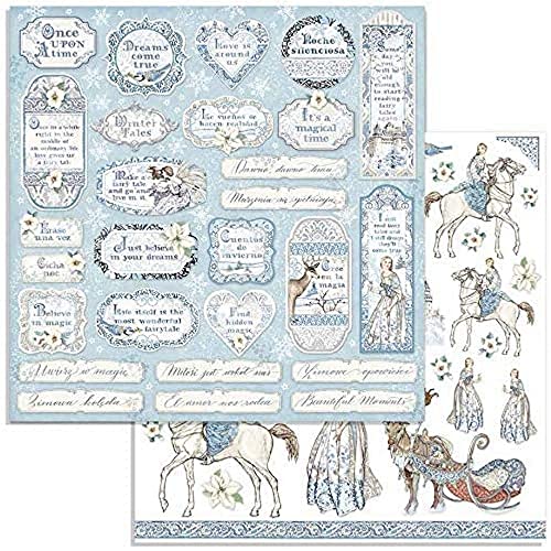 STAMPERIA SBB717 DS PAPR12 Scrapbooking Doppelseitiges Papier Tag and Frames, Mehrfarbig, 30,5x30,5 von Stamperia