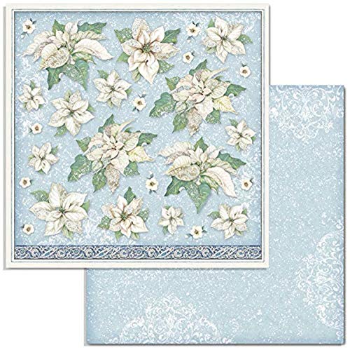 STAMPERIA SBB720 DS PAPR12 Scrapbooking Doppelseitiges Papier Poinsettia, Mehrfarbig, 30,5x30,5 von Stamperia