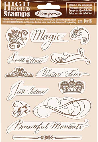 STAMPERIA WTKCC168 CLING STAMP BEAU MOMNT HD Gummistempel aus Kautschuk cm.14x18 Beautiful moments, Mehrfarbig von Stamperia