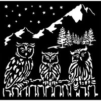 Schablone "The Owl's House - Owls" Schablone "The Owl's House - Owls" von Stamperia