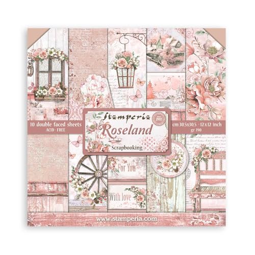 Scrapbooking Pad 10 sheets cm 30,5x30,5 (12"x12") - Roseland von Stamperia