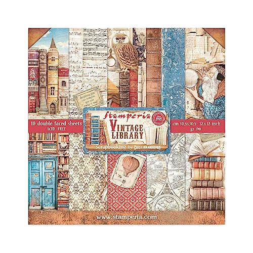 Stamperia, Vintage Library 12x12 Inch Paper Pack von Stamperia