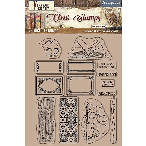 Stamperia, Vintage Library Clear Stamps Labels von Stamperia