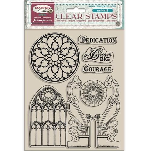 Stamperia - Acrylic Stamp for Scrapbooking, Albums, Card Making, and Bullet Journalling, Transparent, Long Lasting, Easy to Clean, Perfect for Crafts and Gifting (Master of Magic, Gothic Elements) von Stamperia