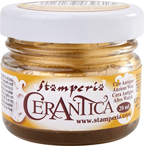 Stamperia Antikes Wachs, 20 ml, Metallgold, Mehrfarbig, 4,3 cm x 4 cm von Stamperia