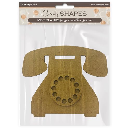 Stamperia Crafty Shapes 3mm Thick Ideal for Photos, Place Cards or Notes, Decoration and Crafts Telephone von Stamperia