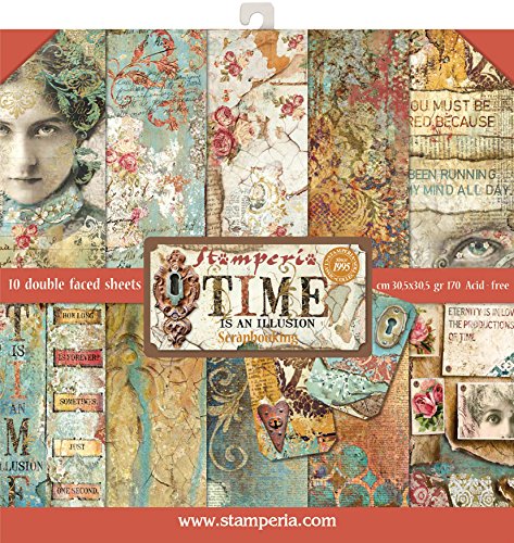 Stamperia Double-Sided Paper Pad 12"X12" 10/Pkg-Time Is An Illusion, 10 Designs/1 Each von Stamperia