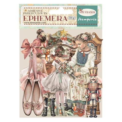 Stamperia - Ephemera for Scrapbooking, Albums, Cards, Bullet Journalling and More, Adhesive Paper Cut Outs, Easy to Apply, Perfect for Hobbies, Crafts and Gifting (The Nutcracker) (24 pieces) von Stamperia