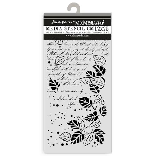 Stamperia Golden Harmony Stencil, W 12 x L 25 cm, Stencil for Creative Design, Craft Accessories for Mixed Media, Scrapbooking, DIY Projects, Letter von Stamperia