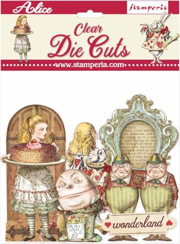 Stamperia International DFLDCP11 Clear Die Cuts Transparente Stanzformen – Alice, verschieden, Bag of von Stamperia