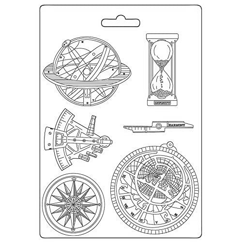 Stamperia International K3PTA4547 Weiche Form – Kosmos Infinity – Kompass, durchsichtig, A4 von Stamperia