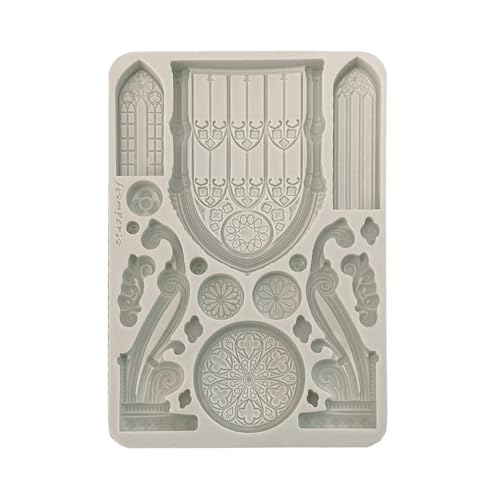 Stamperia - Silicon Mould A5 for Scrapbooks, Bullet Journals and More, Non-Stick, Suitable for Air-Dry Clay, Resin and More, Perfect for Crafts and Gifting (Master of Magic, Gothic Architecture) von Stamperia