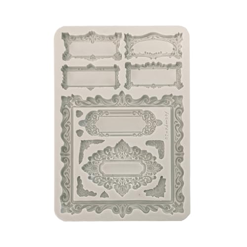 Stamperia - Silicon Mould A5 for Scrapbooking, Bullet Journals and More, Non-Stick Surface, Suitable for Air-Dry Clay, Resin and More, Perfect for Crafts and Gifting (Master of Magic, Gothic Label) von Stamperia