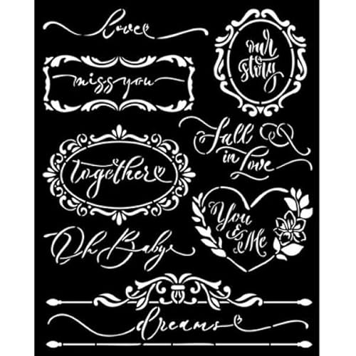 Stamperia KSTD154 20 x 25 cm Dicke Schablone Romance Forever Plates, Cremefarben von Stamperia