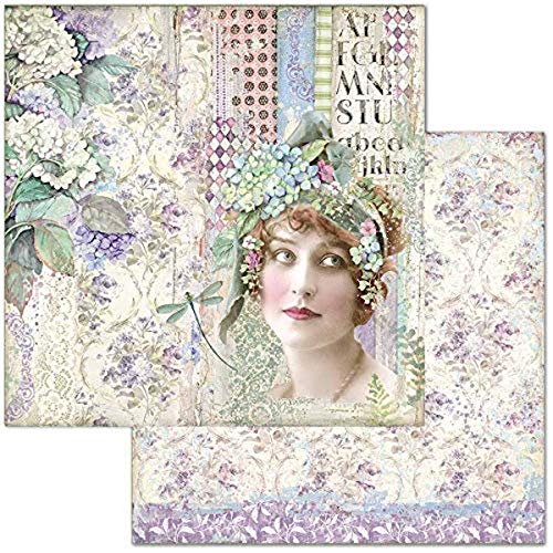 Stamperia SBB698 DS PAPR12 Scrapbooking Doppelseitiges Papier Lady, Mehrfarbig, 30,5x30,5 von Stamperia