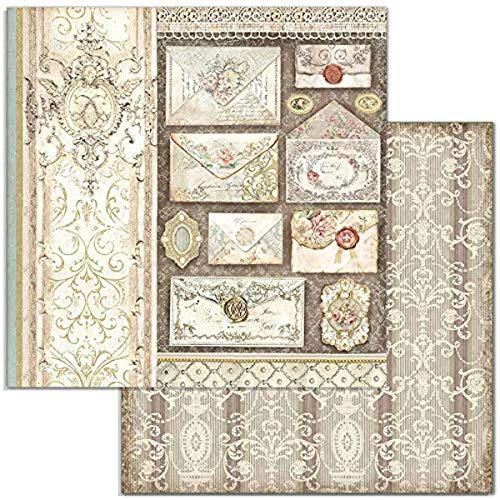 Stamperia SBB713 DS PAPR12 Scrapbooking Doppelseitiges Papier Letters, Mehrfarbig, 30,5x30,5 von Stamperia