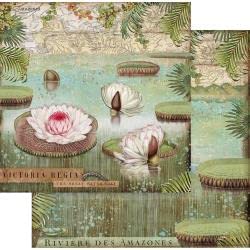 Stamperia SBB764 Scrapbooking Doppelseitiges Papier Amazonia Water Lily, Mehrfarbig, 30,5x30,5 von Stamperia