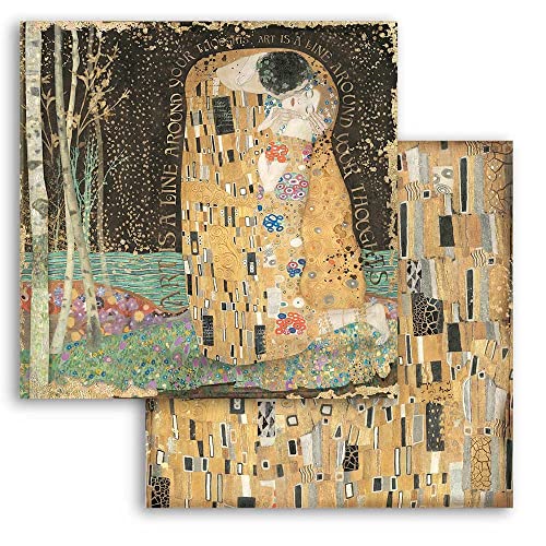 Stamperia SBB833 Scrapbooking Double face Sheet-Klimt The Kiss, Various, 30,5x30,5 cm, 10 von Stamperia