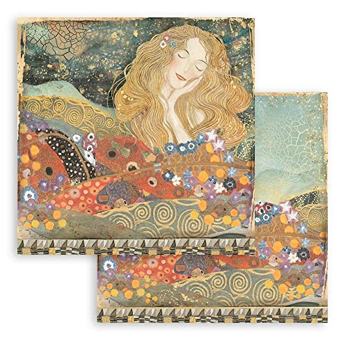 Stamperia SBB834 Scrapbooking Double face Sheet-Klimt from The Beethoven Frieze, Various, 30,5x30,5 cm, 10 von Stamperia