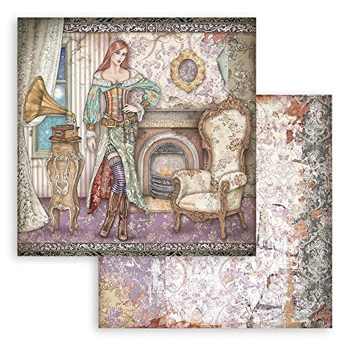 Stamperia SBB841 Scrapbooking Double face Sheet-Lady Vagabond Lifestyle Gramophone, Various, 30,5x30,5 cm, 10 von Stamperia