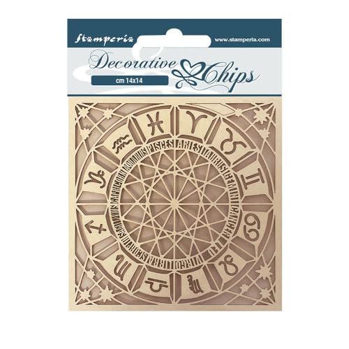 Stamperia SCB113 Decorative Chips cm 14x14-Alchemy Astrology, Various, 14x14 cm, 3 von Stamperia