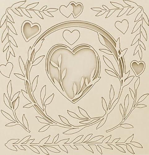 Stamperia SCB200 14x14 cm Decorative Deko-Chips Romance Forever Hearts 14 x 14 cm, Cremefarben von Stamperia