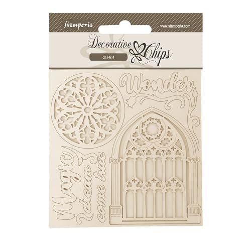 Stamperia SCB255 Decorative Chips, Brown, One Size von Stamperia