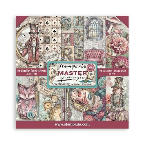 Stamperia - Scrapbook Paper Pad for Scrapbooking, Albums, Card Making, Bullet Journalling and More, Acid Free, Double-Sided, Perfect for Hobbies, Crafts, and Gifting (Master of Magic) (30.5 x 30.5cm) von Stamperia