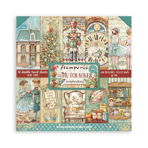 Stamperia - Scrapbook Paper Pad for Scrapbooks, Albums, Card Making, Bullet Journals, and More, Acid Free, Double-Sided, Perfect for Hobbies, Crafts and Gifting (The Nutcracker) (30.5 x 30.5cm) von Stamperia