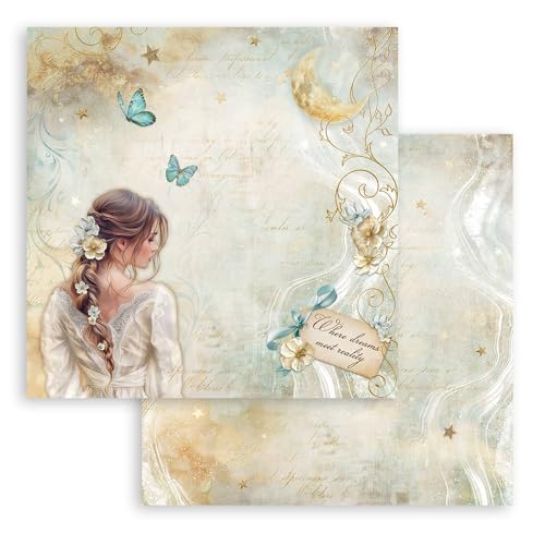 Stamperia - Scrapbook Sheets for Scrapbooks, Albums, Card Making, Bullet Journals and More, Acid Free, Double-Sided, Perfect for Crafts and Gifting (Masquerade, Lady Butterfly) (30.5 x 30.5cm) von Stamperia