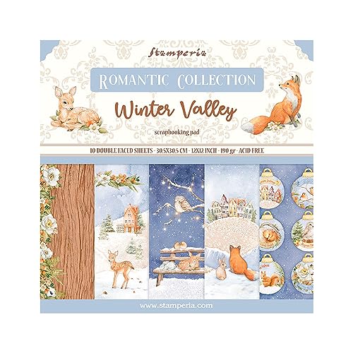 Stamperia Scrapbooking Pad 10 Blatt 30,5 x 30,5 (12x12) Winter Valley von Stamperia