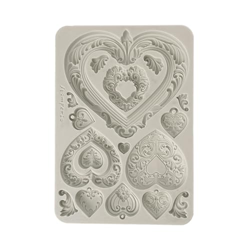 Stamperia - Silicon Mould A5 for Scrapbooking, Bullet Journals and More, Non-Stick, Suitable for Air-Dry Clay, Resin and More, Perfect for Crafts and Gifting (Favourites Refresh, Hearts) von Stamperia