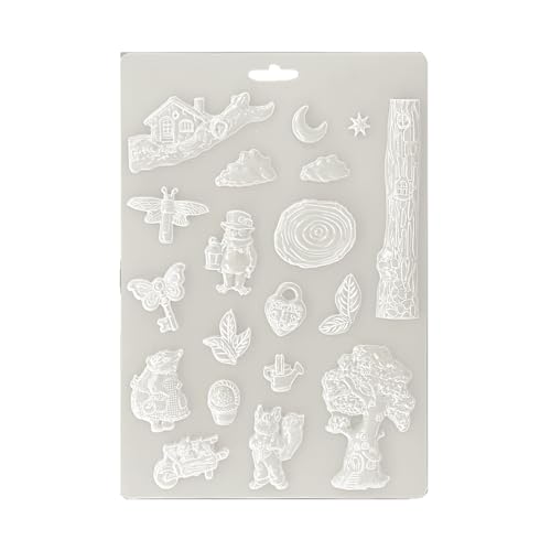 Stamperia - Soft Mould A4 for Scrapbooking, Albums, Bullet Journals and More, Suitable for Soft Clay, Ceramic Powder and More, Perfect for Hobbies, Crafts and Gifting (Hidden Grove) von Stamperia