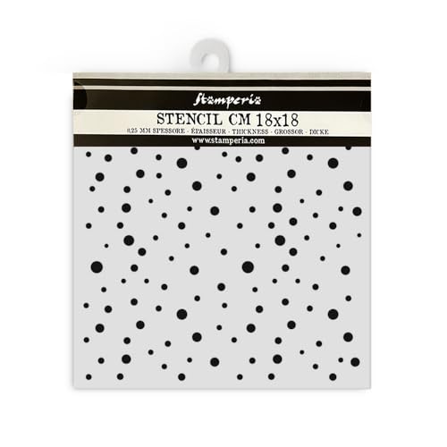 Stamperia - Thick Stencils for Scrapbooks, Albums, and Bullet Journals, Classic Christmas, Flexible Material, Easy to Clean, Perfect for Crafts and Gifting (All You Need for Christmas, Dots Pattern) von Stamperia