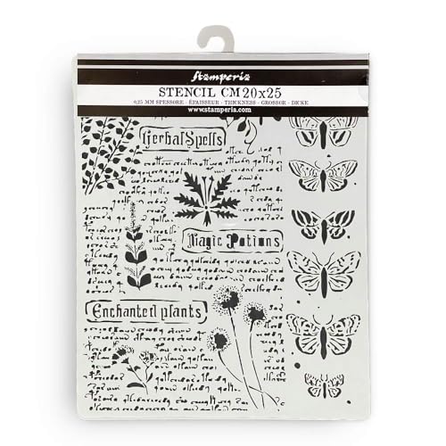 Stamperia - Thick Stencils for Scrapbooking, Albums, Card Making, Bullet Journalling and More, Flexible Material, Easy to Clean, Perfect for Hobbies, Crafts, and Gifting (Fortune Botanic) von Stamperia