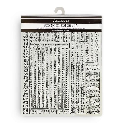Stamperia - Thick Stencils for Scrapbooking, Albums, Card Making, Bullet Journalling and More, Flexible Material, Easy to Clean, Perfect for Hobbies, Crafts, and Gifting (Fortune Hieroglyphic) von Stamperia