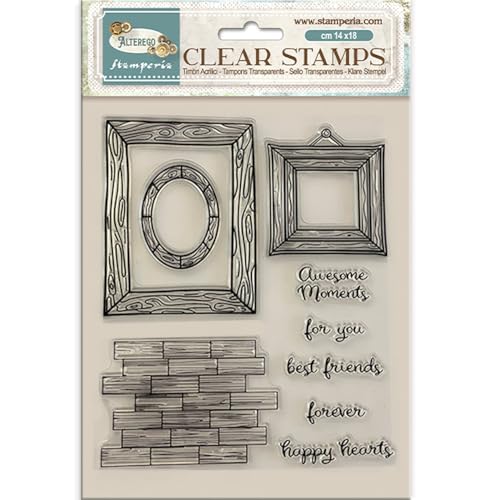 Stamperia WTK203 Acrylic Stamp, Brown/Black, 14 x 18 cm von Stamperia