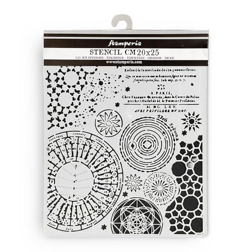 Stamperia - Thick Stencils for Scrapbooks, Albums, Cards, Bullet Journalling, and More, Flexible Material, Easy to Clean, Perfect for Hobbies, Crafts and Gifting (Fortune Macrocosm Mixed Patterns) von Stamperia