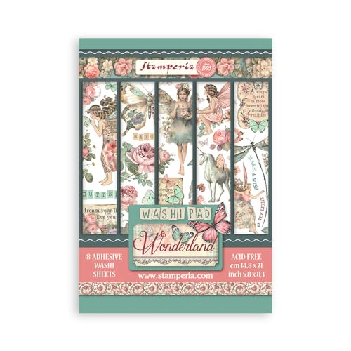 Washi pad 8 sheets A5 - Wonderland von Stamperia