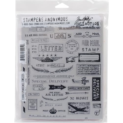 Stampers Anonymous Haftstempel Korrespondenz, Gummi, grau, 7 x 8.5 von Stampers Anonymous