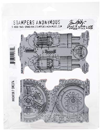 Stampers Anonymous AGCMS374 Inventor #7 Erfinder Nr. 7, Grau, Rot, Large, 2 Pack von Stampers Anonymous